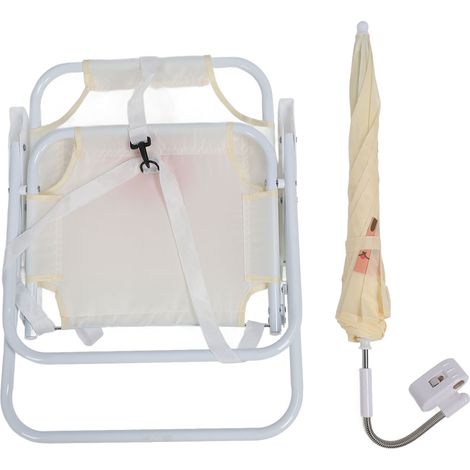 Chaise de plage pour enfants avec parapluie, imprimé Animal de dessin animé mignon, pliable, Portable, Camping pour bébé, activités de plein air, lapin (1/5)