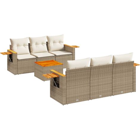 Maison Exclusive - Patio Sofa Set 6 plaza Beige and Cream (1/5)