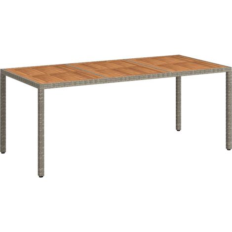 Maison Exclusive - Gartentisch 190x90x75 cm Poly Rattan und Akazi