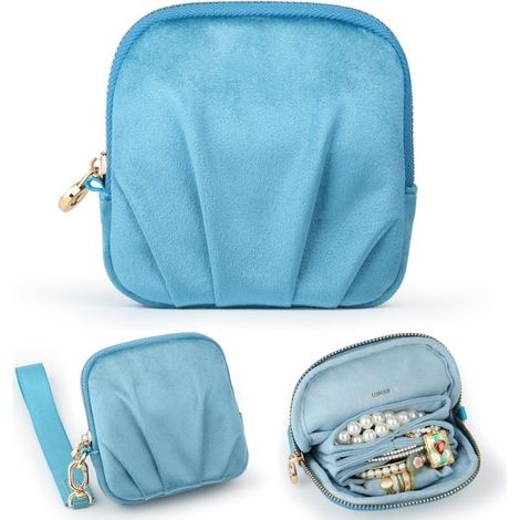 voyage te à bijoux de voyage 2 en 1 avec intérieur amovible velours, organiseur portatif pour access (1/5)