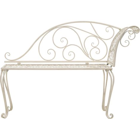 Maison Exclusive - Garten-Chaiselongue 128 cm Metall Antik Weiß
