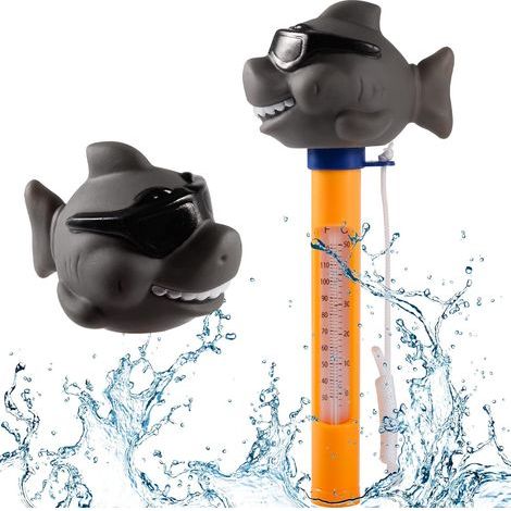 Termómetro para piscinas, termómetro para piscinas con diseño de dibujos animados y cuerda, termómetro de agua para piscinas exteriores/interiores, bañeras, spas, jacuzzis y acuarios. (1/5)