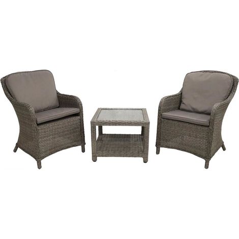 Paris 2 Seater Imperial Companion Set - Aluminium/Rattan Weave (1/4)