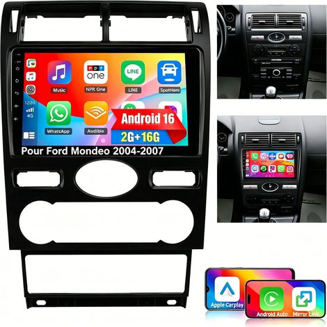 Autoradio Android 16 für Ford Mondeo MK3 2004-2007 Carplay GPS RDS FM Bluetooth SWC Navi WIFI - 2+16G (1/5)