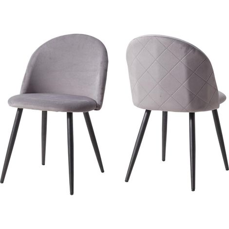2er/4er/6er Samtstuhl mit ergonomischer Rückenlehne, grau (1/5)