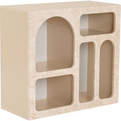 Asir Group Llc – Bibliothèque mobile en bois mélaminé 80x37x74 cm – Design moderne avec casiers ouverts – Meuble décoratif beige (1/5)