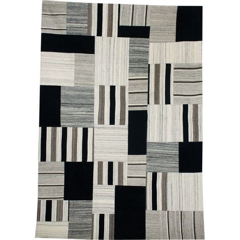 Tappeto Kilim Intenso 310 Grigio in Lana e Cotone (1/3)