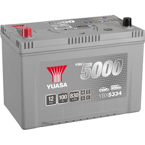Yuasa – Batterie voiture 12V 100Ah 830A – Technologie plomb calcium – Sans entretien – Excellente résistance aux conditions climatiques - YBX5334
