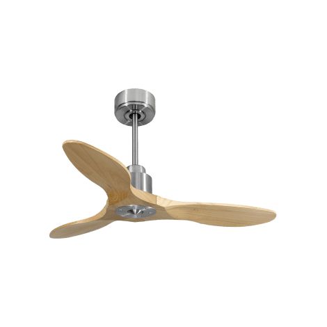 Tenerife Ring - Super destratificateur et ventilateur DC 106 cm chrome pales bois clair idéal 10 à 20 m² (1/5)