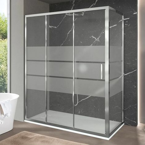 Box doccia 80x170 cm con porta scorrevole serigrafata H 200 cm Ted (1/5)