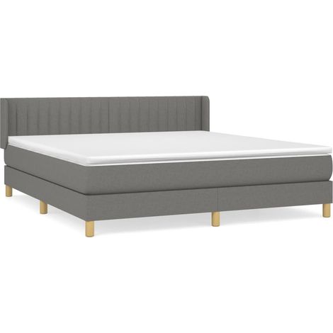 Maison Exclusive - Boxspringbett mit Matratze Dunkelgrau 160x200