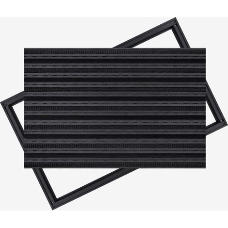 Zerbino Polentex Combi Junior 12 nero in gomma spazzolata, con cornice, 100x50 cm (1/5)