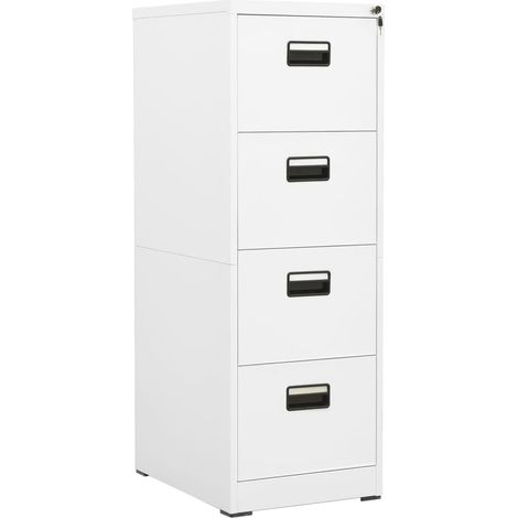 vidaXL Armadio Classificatore Bianco 46x62x133 cm in Acciaio (1/5)