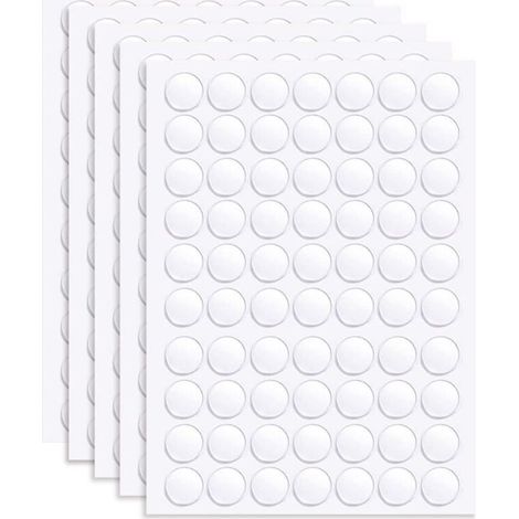 500 pastilles adhésives double face transparentes rondes de 10 mm - Autocollants repositionnables - Ruban adhésif multi-usages sans traces pour la décoration de fêtes (1/5)