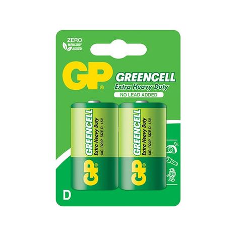 BATERÍA GREENCELL 1.5V R20 D 2 PIEZAS - GP13G-U2