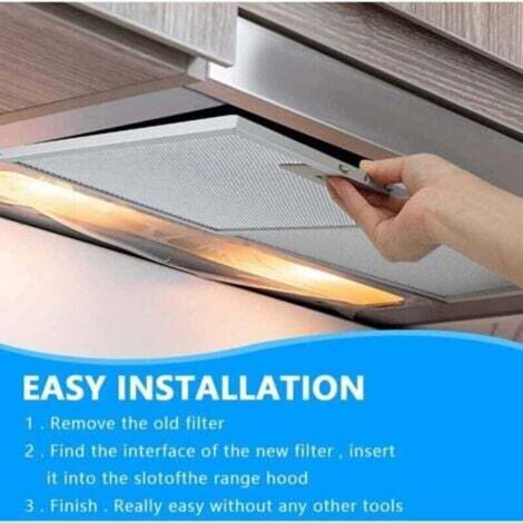2-teiliger Metallfettfilter für Dunstabzugshauben 320x260mm, Netzfilterzubehör für Dunstabzugshauben (1/5)