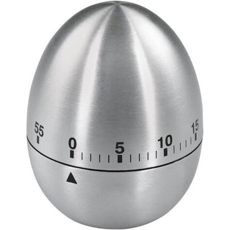 Minuteur à œuf, avec fonction minuterie, sablier, en acier inoxydable, Argent