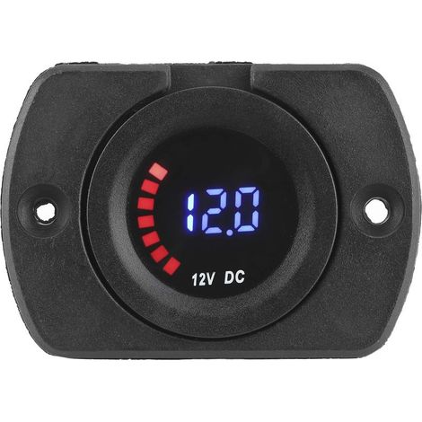 Compteur de tension PC retardateur d'écran coloré voltmètre marin noir fiable pour la Modification de véhicule de moto de bateau de voiture(With panel) (1/5)