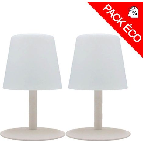 Lot de 2 lampes à poser rechargeables STANDY MINI cream Lumisky® (1/2)