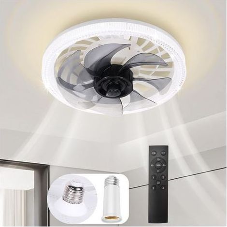 Plafonnier ventilateur de plafond silencieux 4 vitesses – Vent réversible – 3 températures de couleur – Télécommande dimmable LED