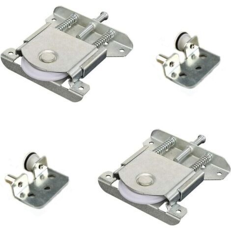 Set of 2 Sliding Door Wheels - Nylon Casters for Cabinets - Load Capacity 20kg - Easy Installation (1/5)
