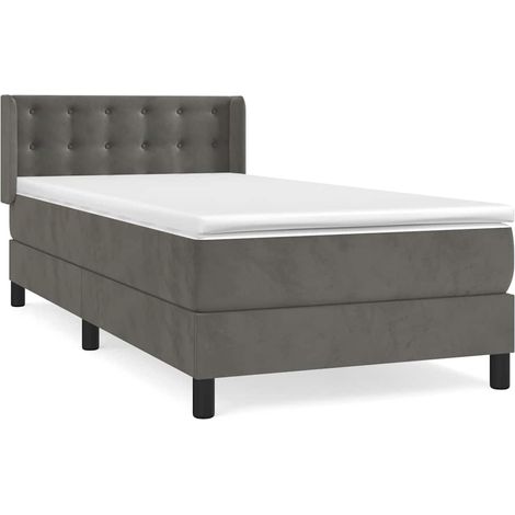 Maison Exclusive - Cama box spring con colchón terciopelo gris os (1/5)