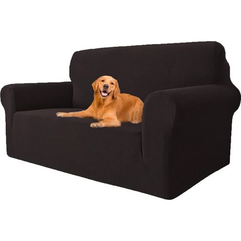 Stretch Sofa Cover, Super Elastic Sofa Cover with Armrests, Universal Sofa Cover, Modern, Non-Slip, Anti-fouling, Washable,Coffee 2 Places(145CM-178CM) (1/5)