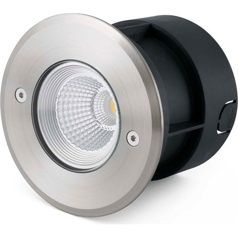 SURIA Bodeneinbauleuchte satinierter Edelstahl und schwarz matt von FARO 70592N