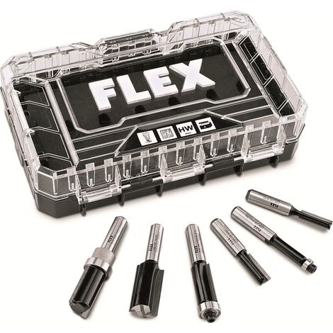 Flex Nutfräser und Bündigfräser Set Fräserset 6tlg. CER Bit Set 2 532.012 (1/3)