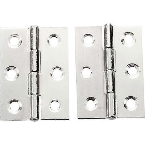 Charnières de porte d'armoire en acier inoxydable, 2 pouces (4,4 x 3,1 cm), lot de 2, résistantes à la rouille, fonctionnement fluide, pour armoires et penderies (1/5)