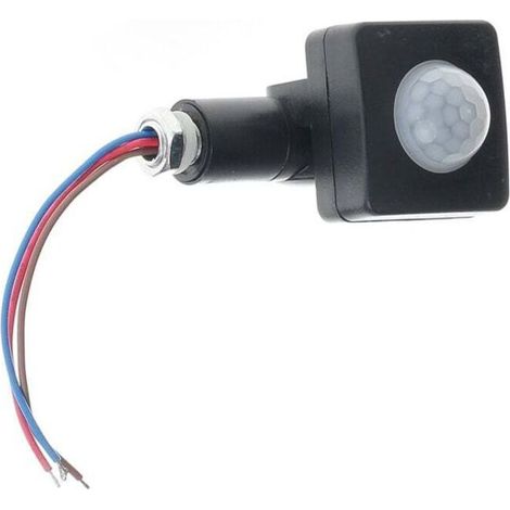 Détecteur de Mouvement Extérieur PIR Réglable IP65 Ultra-Mince avec LED 10mm Noir-Crezuo (1/4)