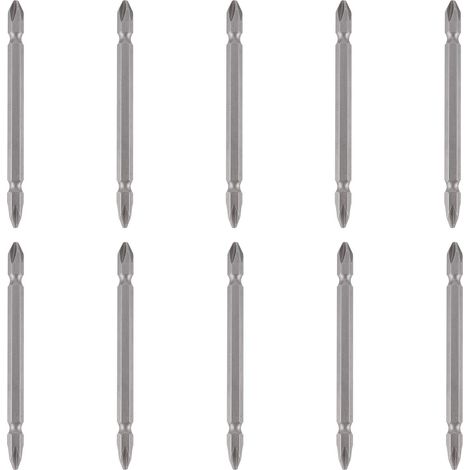 Jeu de Tournevis, 10 Pièces Embout de Tournevis électrique Double Tête Croix S2 Outil de Matériel en Acier Allié 100 Mm Avec Surface Lisse Traitement Magnétique Fort (1/5)
