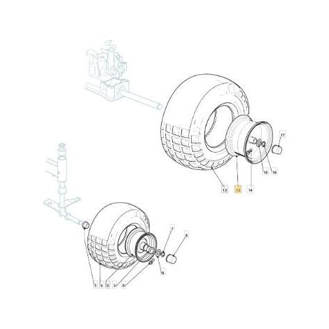 CERCHIO RUOTA POSTERIORE 7,5X8 STARCO ORIGINALE STIGA - 182000596/1