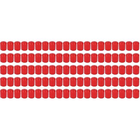 100 Stück Endkappenabdeckungen aus PVC, rund, flexibel, flammhemmend, Gewindeschutz, rot, 18 mm