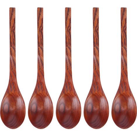 100 pièces de cuillères en bois jetables pour dessert, glace et cuisine, 10 cm (1/5)