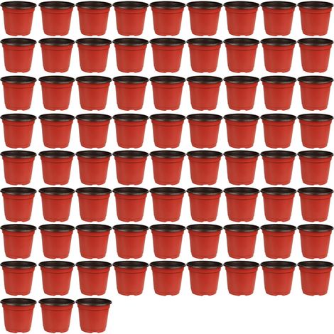 Kit de cultivo de 75 piezas con macetas para trasplante: recipientes de plástico, jardineras en miniatura con orificios de drenaje para plántulas, suculentas y adornos de jardín. (1/5)