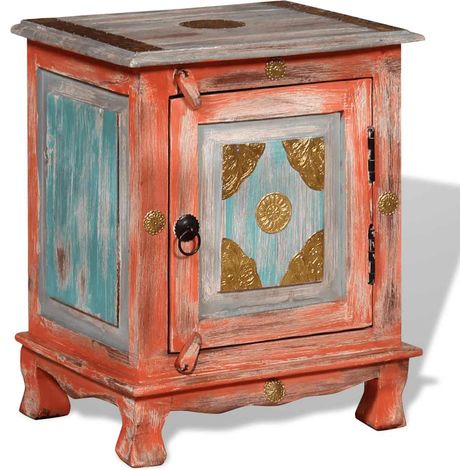 vidaXL Table de chevet Bois de manguier massif Orange (1/5)