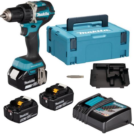 Makita Akku Bohrschrauber 18V 3x5,0Ah mit Ladegerät im MAKPAC Koffer DDF484RT3J (1/5)