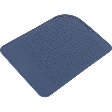 Tapis Silicone Résistant Chaleur Motif Ondulé Antidérapant Flexible Haute Température Bleu (1/5)