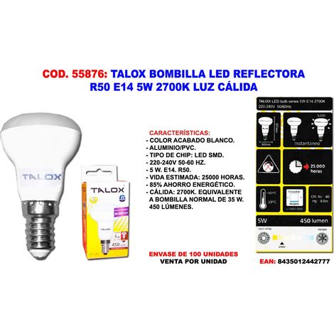 Ampoule à réflecteur LED TALOX R50 E14 5W 2700K lumière chaude