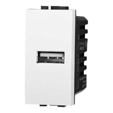 Presa Caricatore USB Type-A compatibile Bticino Livinglight 5Vdc 2.1A colore bianco (1/2)