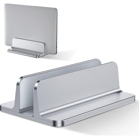 Soporte vertical para portátil, soporte de aluminio para portátil, soporte ajustable para portátil de sobremesa, color plata. (1/5)