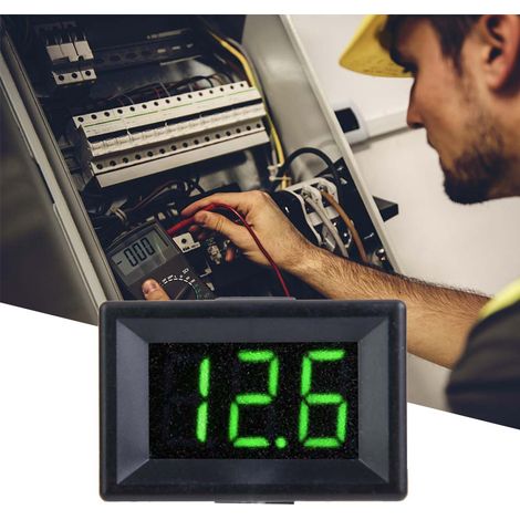 Digitales Voltmeter 0,36 Zoll Dreidraht-Gleichstrom 0-100V LED-Anzeige Spannungsmesser Wasserdicht (Grün) (1/5)