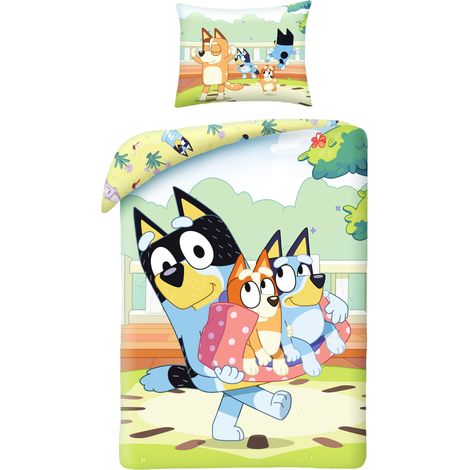 Ropa de cama de algodón 140x200 Bluey Blue Dog HIT