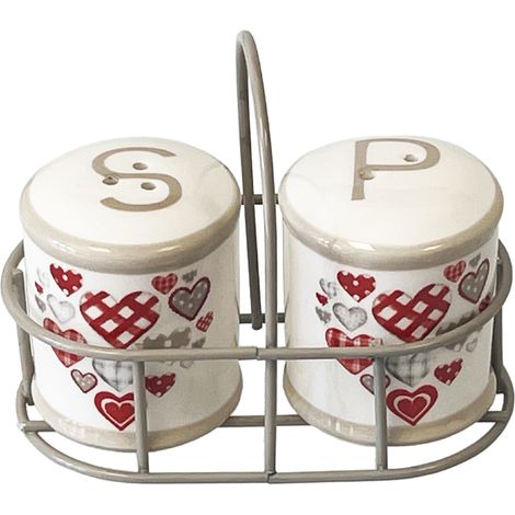 Set Poivre et Sel en céramique avec petit panier (1/2)