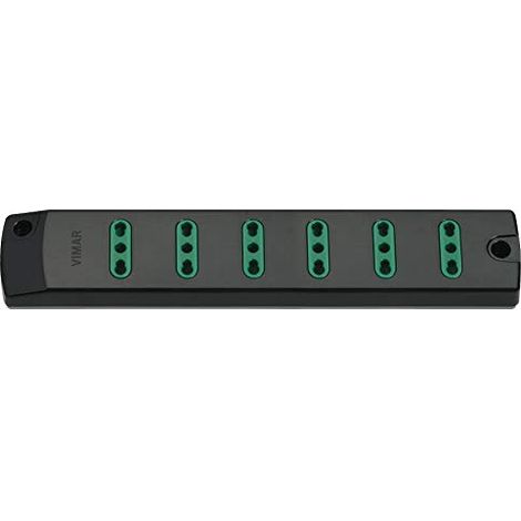 VIMAR FP00406 Presa mobile multipla 2P+T 16 A 250 V,con 6 uscite Bpresa SICURY standard italiano tipo P17/11, fornita senza cavo, nero