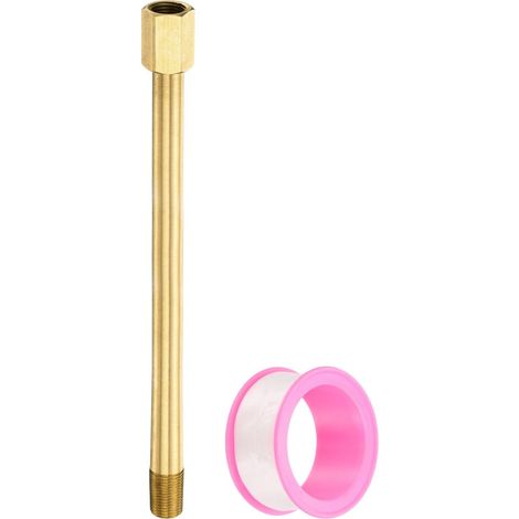 Raccord en laiton 1/8" G mâle x femelle, prolongateur de raccord adaptateur connexion tuyau avec ruban 6 pouces / 150 mm longueur - (1/5)