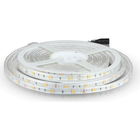 Strip led 12V, bianco naturale 4000K, 5 metri, SMD5050, 6W/m, 30 led/m, IP65, larghezza 10mm - V-TAC VT-5050 212460 (1/5)