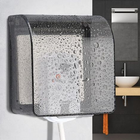 1 cache-prise en plastique type 86, noir translucide, étanche, boîtier mural étanche pour prises extérieures, de salle de bain et de cuisine (12,2 × 10,8 × 7,3 cm) (1/5)