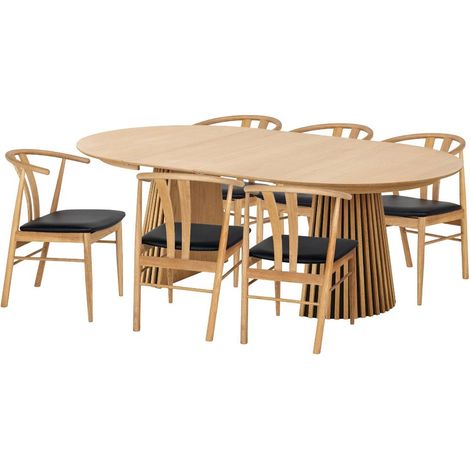 Tokyo ensemble pour salle à manger table à manger 6 chaises chêne, naturel, noir. (1/5)